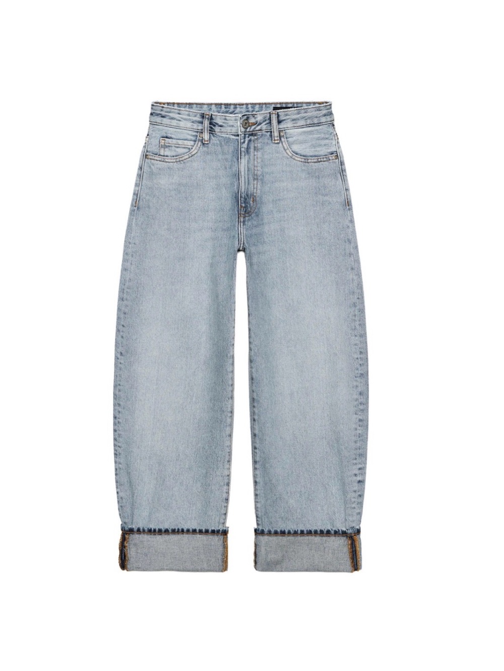 Zara  ZW Collection Mid Rise Balloon Jeans in Blue